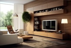 Modern living room interior with garden view Product Image 1