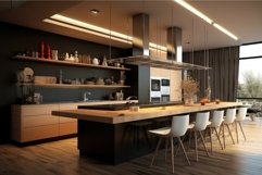 Sleek Modern kitchen interior. Generate Ai Product Image 1
