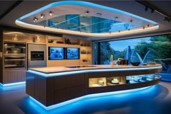 Innovative Modern kitchen interior smarthome. Generate Ai Product Image 1