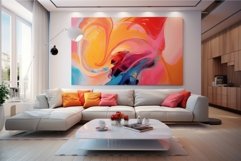 Colorful abstract art in modern living room interior Product Image 1