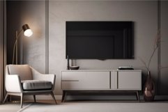 Modern tv cabinet armchair. Generate Ai Product Image 1