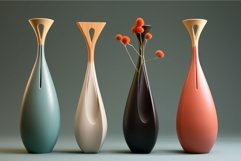 Minimalist Modern vases set. Generate Ai Product Image 1