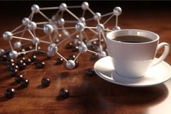 Cup of natural coffee molecular component. Generate ai Product Image 1