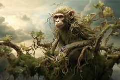 Monkey tree forest nature. Generate Ai Product Image 1