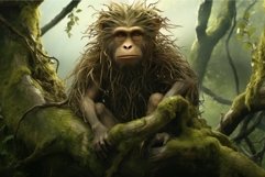 Sprawling Monkey tree forest nature. Generate Ai Product Image 1