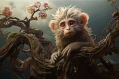 Lush Monkey tree forest nature. Generate Ai Product Image 1