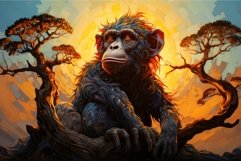 Dappled Monkey tree forest sunlight. Generate Ai Product Image 1