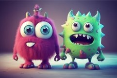 Monsters cute funny friends. Generate Ai Product Image 1