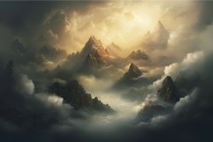 White Mountain clouds. Generate Ai Product Image 1