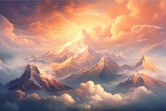 Fluffy Mountain clouds. Generate Ai Product Image 1