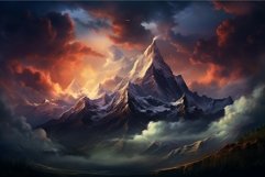 Towering Mountain clouds. Generate Ai Product Image 1