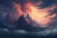 Dreamlike Mountain clouds. Generate Ai Product Image 1