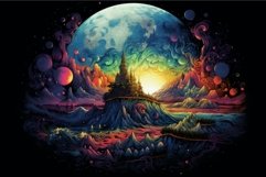 Majestic Moon colorful detailed sky. Generate Ai Product Image 1