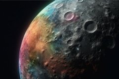 Moon colorful detailed sky. Generate Ai Product Image 1