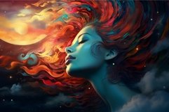 Moon colorful detailed space. Generate Ai Product Image 1