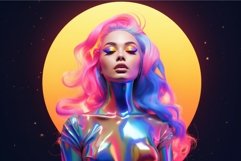 Ethereal Moon colorful detailed space. Generate Ai Product Image 1