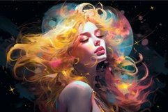 Celestial Moon colorful detailed space. Generate Ai Product Image 1