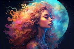 Serene Moon colorful detailed space. Generate Ai Product Image 1