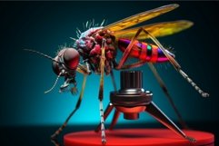Minuscule Mosquito macro colorful. Generate Ai Product Image 1
