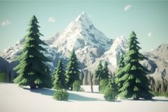 Mountains trees winter. Generate Ai Product Image 1