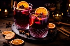 Mulled wine cocktail. Generate Ai Product Image 1