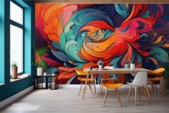 Intricate Mural paint wave. Generate Ai Product Image 1