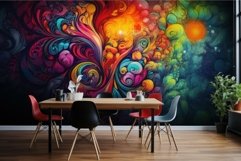 Intricate Mural paint wave. Generate Ai Product Image 1
