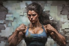 Courageous Strong muscular woman. Generate Ai Product Image 1