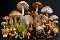 Edible Mushroom different illustration. Generate Ai Product Image 1