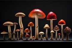 Velvety Mushroom different illustration. Generate Ai Product Image 1