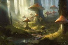 Mushroom in magical forest. Generate Ai Product Image 1