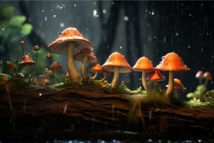 Mushroom rain log. Generate Ai Product Image 1