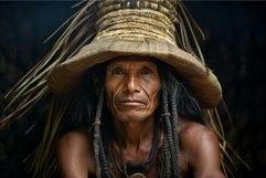 Indigenous man with traditional headgear Product Image 1