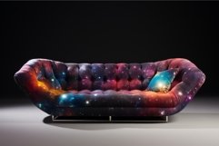 Cosmic-themed sofa on dark background Product Image 1