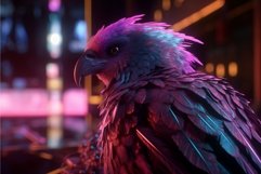Neon colorful punk bird. Generate ai Product Image 1