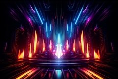 Vibrant digital illustration of a futuristic entrance with n Product Image 1