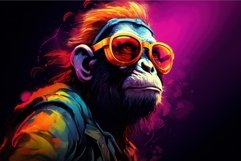 Playful Neon monkey sad. Generate Ai Product Image 1