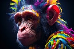 Unique Neon monkey sad. Generate Ai Product Image 1