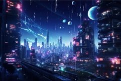 Futuristic Night city cyberpunk. Generate Ai Product Image 1