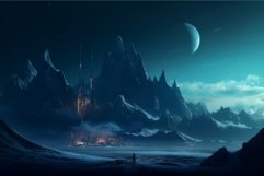 Night mountain landscape. Generate Ai Product Image 1