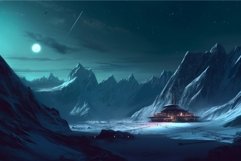 Night moon landscape planet. Generate Ai Product Image 1
