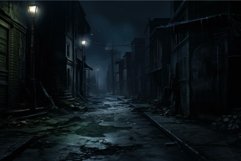 Winding Night road alley. Generate Ai Product Image 1