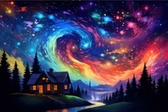 Night sky clouds colorful. Generate Ai Product Image 1