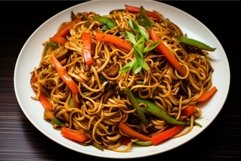 Crunchy Noodles stir fry. Generate Ai Product Image 1
