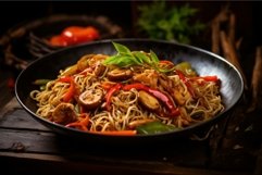 Satisfying Noodles stir fry. Generate Ai Product Image 1