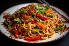 Tangy Noodles stir fry. Generate Ai Product Image 1