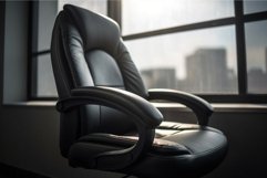 Office chair black workspace. Generate Ai Product Image 1