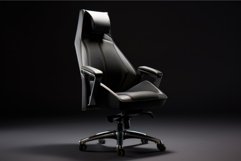 Sturdy Office chair black workspace. Generate Ai Product Image 1