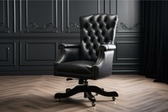 Adjustable Office chair black workspace. Generate Ai Product Image 1