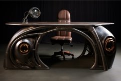 Futuristic office desk with executive chair Product Image 1